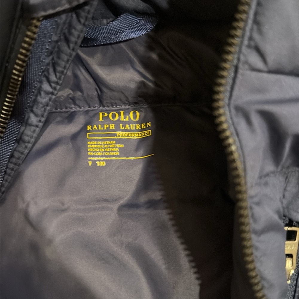 New without tag navy boys Polo puffer jacket, size 7 - Picture 2 of 2